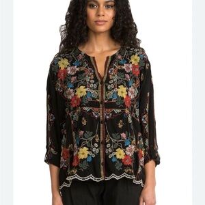 Embroidered Johnny Was Button Down Shirt, Size Small